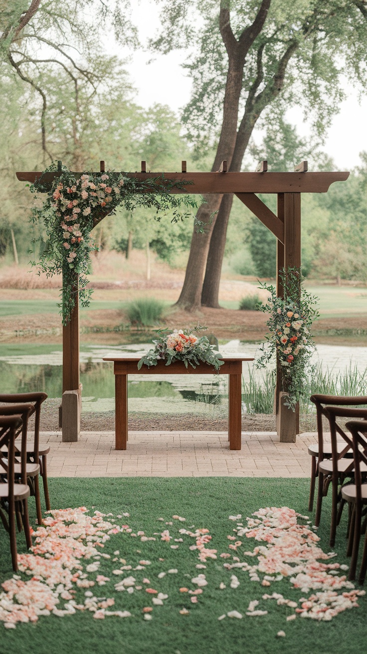 Wedding ceremony setup at Cedarwood Weddings