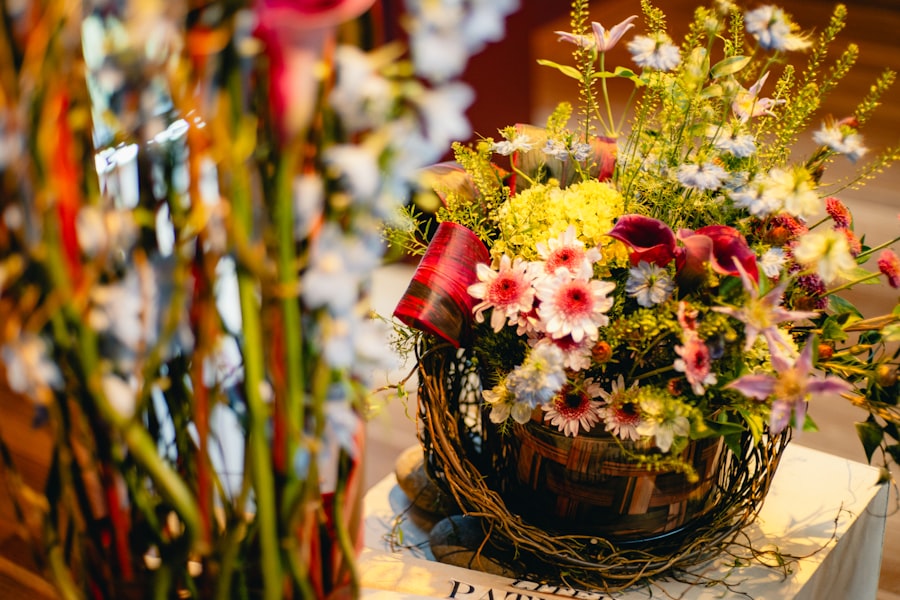 Photo wedding décor, seasonal flowers